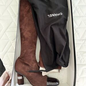 Brown Chanel boots high knee , size 6 , beautiful style